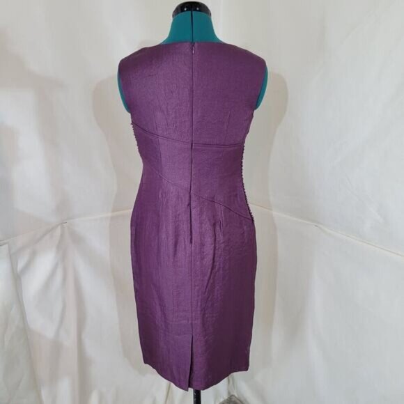 Adrianna Papell Purple Beaded Cocktail Dress - Size 4 - Picture 5 of 10